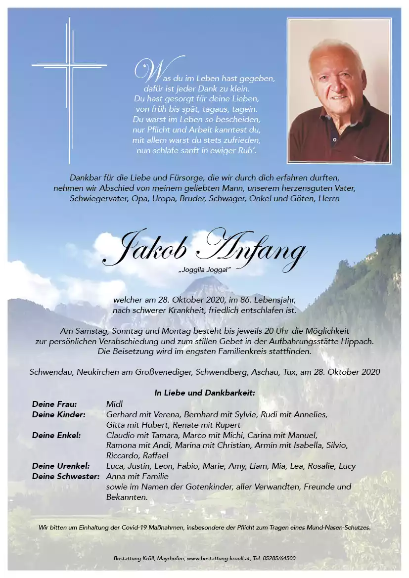 Parte von Jakob Anfang